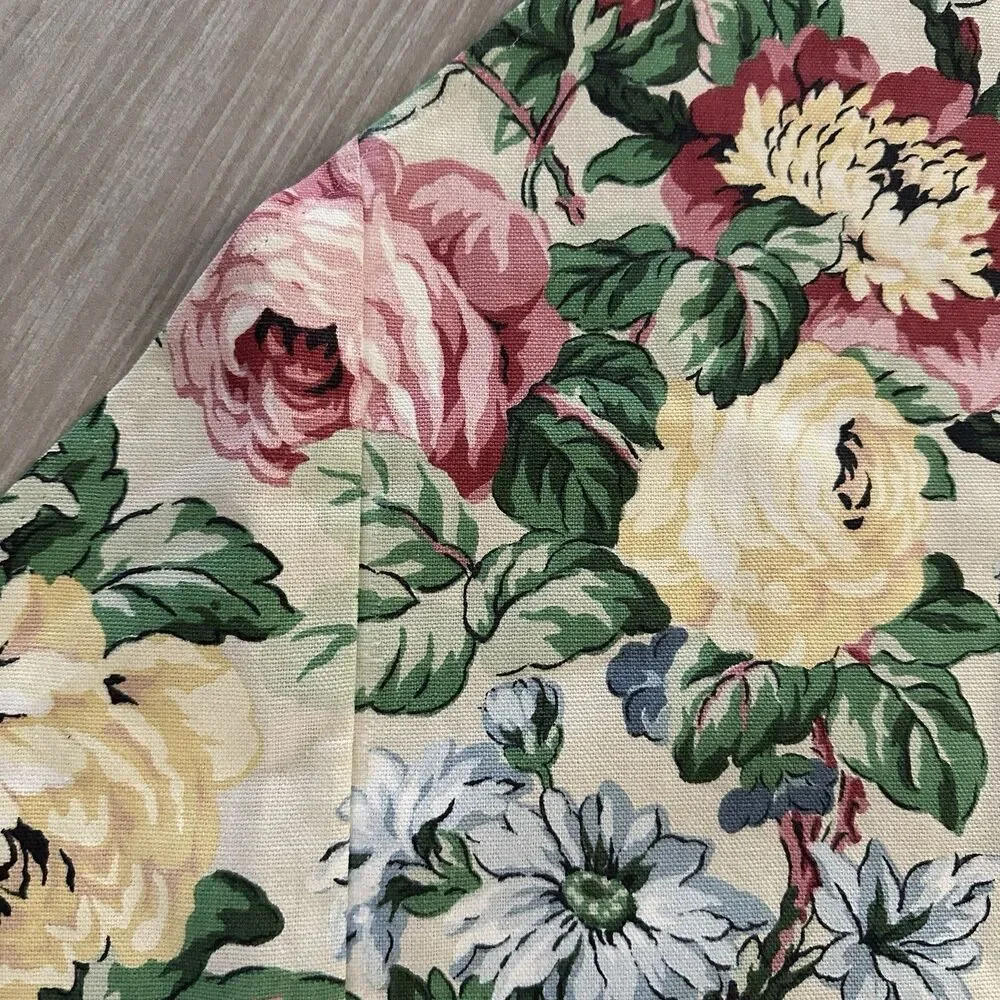 Ethan Allen Vintage Round Tablecloth Floral Pattern 76 inches